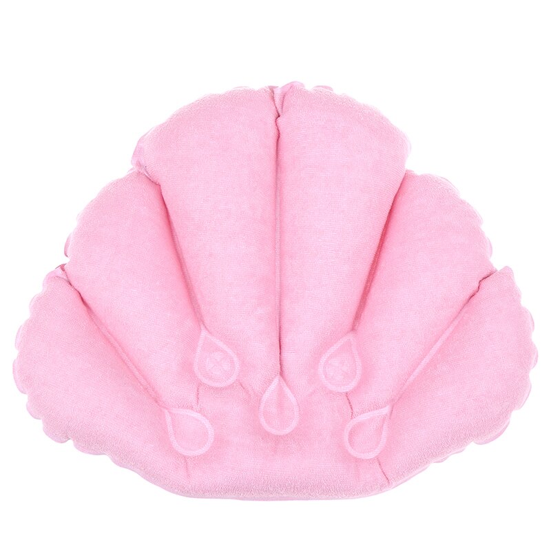 Soft Home Spa Inflatable Bath Pillow Cups Shell Shaped Neck Bathtub Cushion Support Pillow Bathtub Cushion