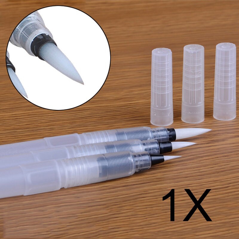 Bolígrafo de tinta rellenable, pincel de agua para pintar, caligrafía, pluma para ilustración, papelería de oficina, PLDI889, 1/3 Uds.: L