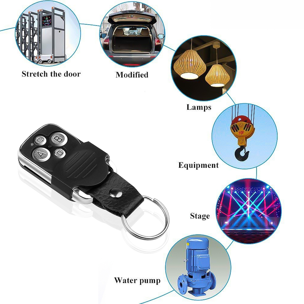 kebidu 4 Button Clone Cloning Copy 433mhz Electric Garage Door Remote Control Duplicator Key Remote