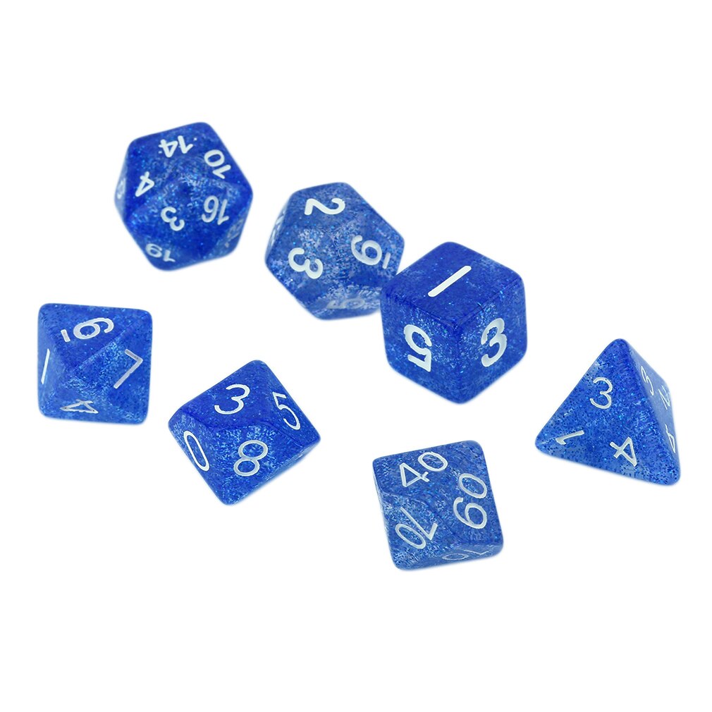 Bright Color 7 Pcs Set Multi-Faceted Acrylic Dice16-20mm D4 D6 D8 D10 D12 D20