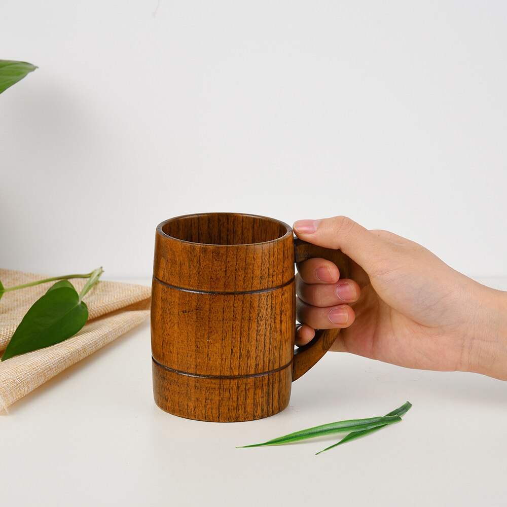 Jujube Wood Cup Primitive Handmade Natural Spruce Wooden Cup Breakfast Beer Milk Drink Green Tea Cup water bottle @Q