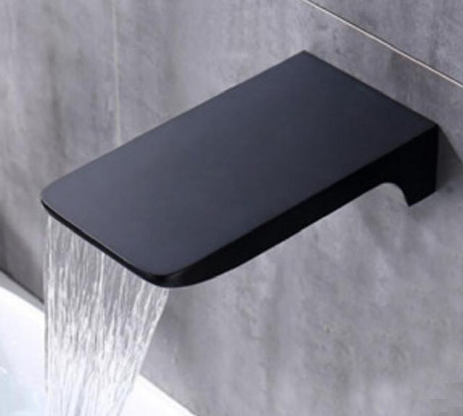 brass Wall Mount Basin Faucet Spout Brass Shower Faucet Accessories Replace Waterfall Bathtub Spout,Chrome/Black/Brushed Gold
