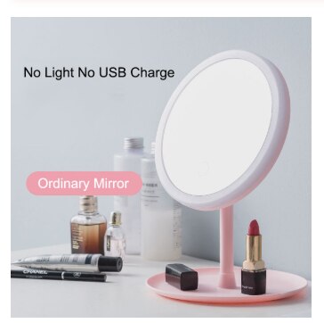 Led Light Makeup Mirror Storage LED Face Mirror Adjustable Touch Dimmer USB Led Vanity Mirror Table Desk Cosmetic Mirror: Black