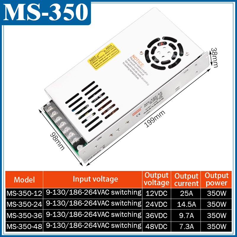 Switching Power Supply 220V AC to 24V/12V/36V DC 30A 1000W High Current Converter with Silent Cooling