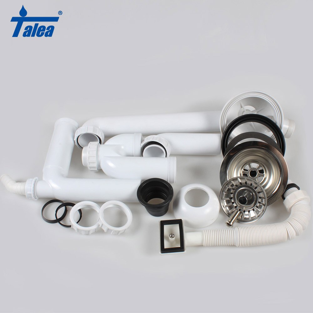 Talea 114 & 110mm Gootsteen zeef Mand Afvoer Set met Afvoerpijpen in de muur Basin Pop Up drain Zeef met overloop