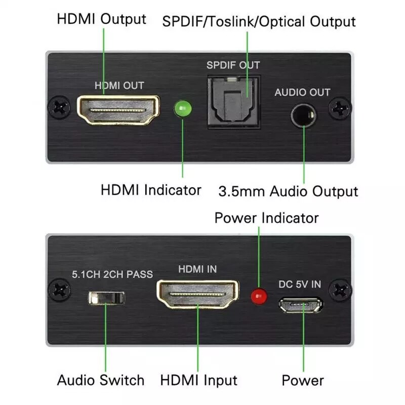 Hdmi-kompatibel lydudtrækker + optisk toslink spdif  + 3.5mm stereo audio konverter 4k x 2k lyd splitter til  ps4 tv dvd