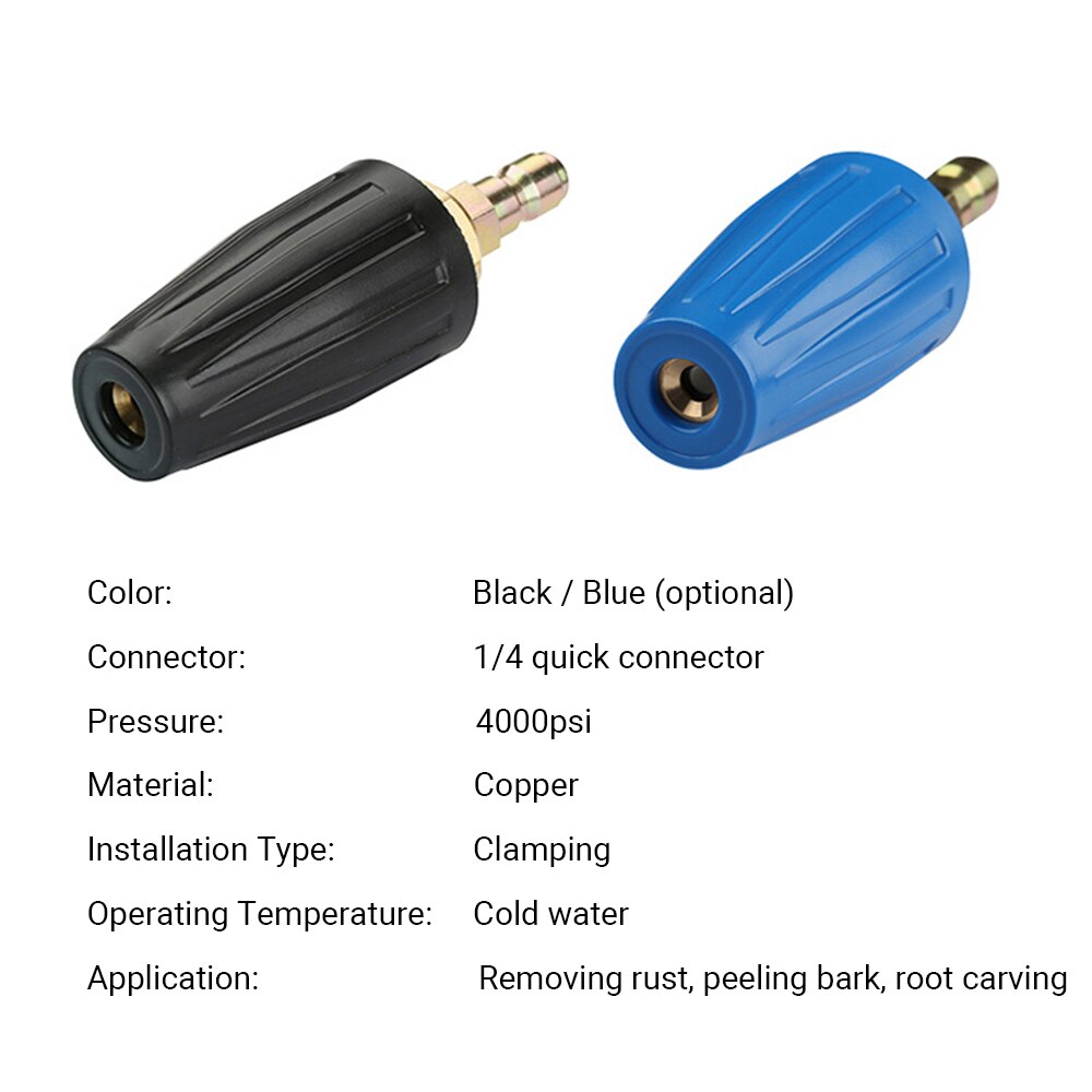 4000psi Pressure Washer Tips Turbo Nozzle Max Rotating Pressure Washer Nozzle with 1/4'' Quick Connect for Remove Ads Bark Rust