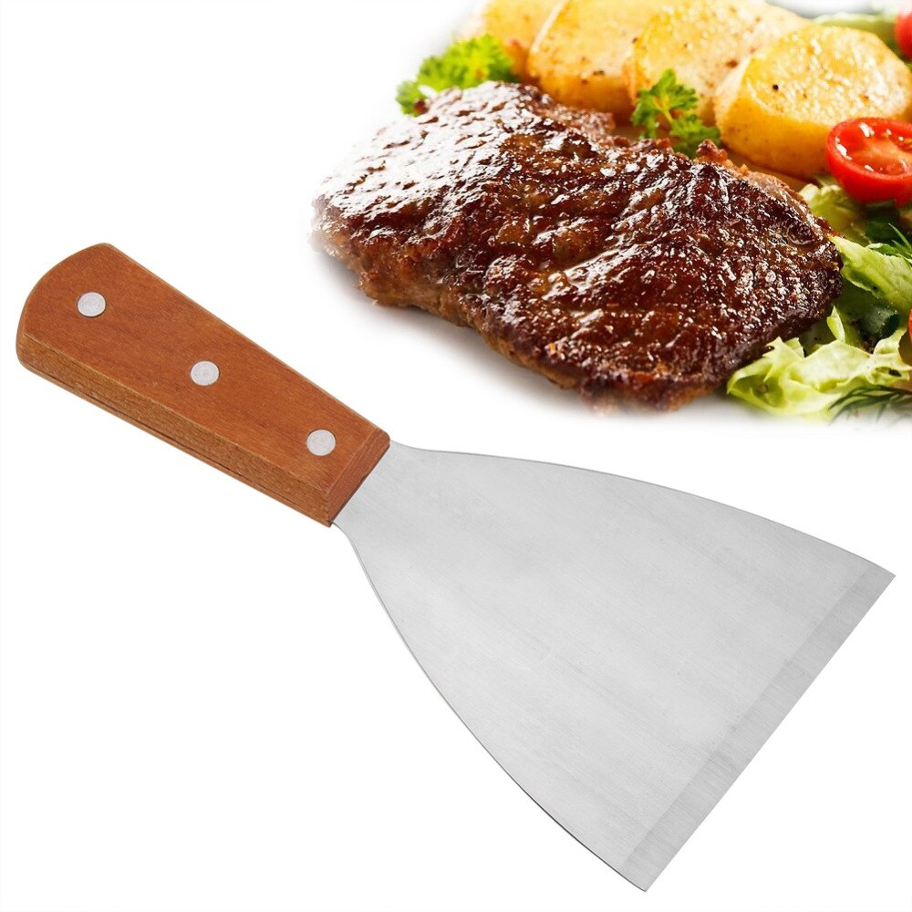 Outdoor StainlessSteel Non-Stick Heat-Resistant BBQ Grill Beafsteak Spatula Turner Cooking Kitchen Restaurant BBQ Grill Spatula