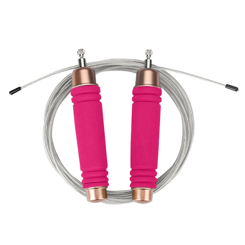 Steel Wire Heavy Speed Skipping Jump Rope Adults Gym Fitness Weight Loss Tool Fitness Equipment Accessories: Rose Red