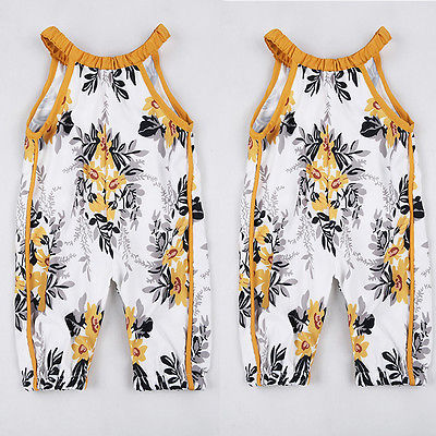 Baby Girls Clothes Baby Girls Floral Sleeveless Summer Jumpsuit Romper Clothes Outfits Set