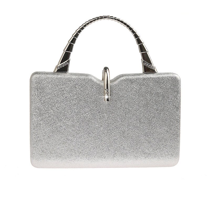 Bolsos de mano plateados para mujer bolsos de cuero PU de lujo de de boda bolsos de mano bolso de hombro bolso mujer ZD1358: Silver