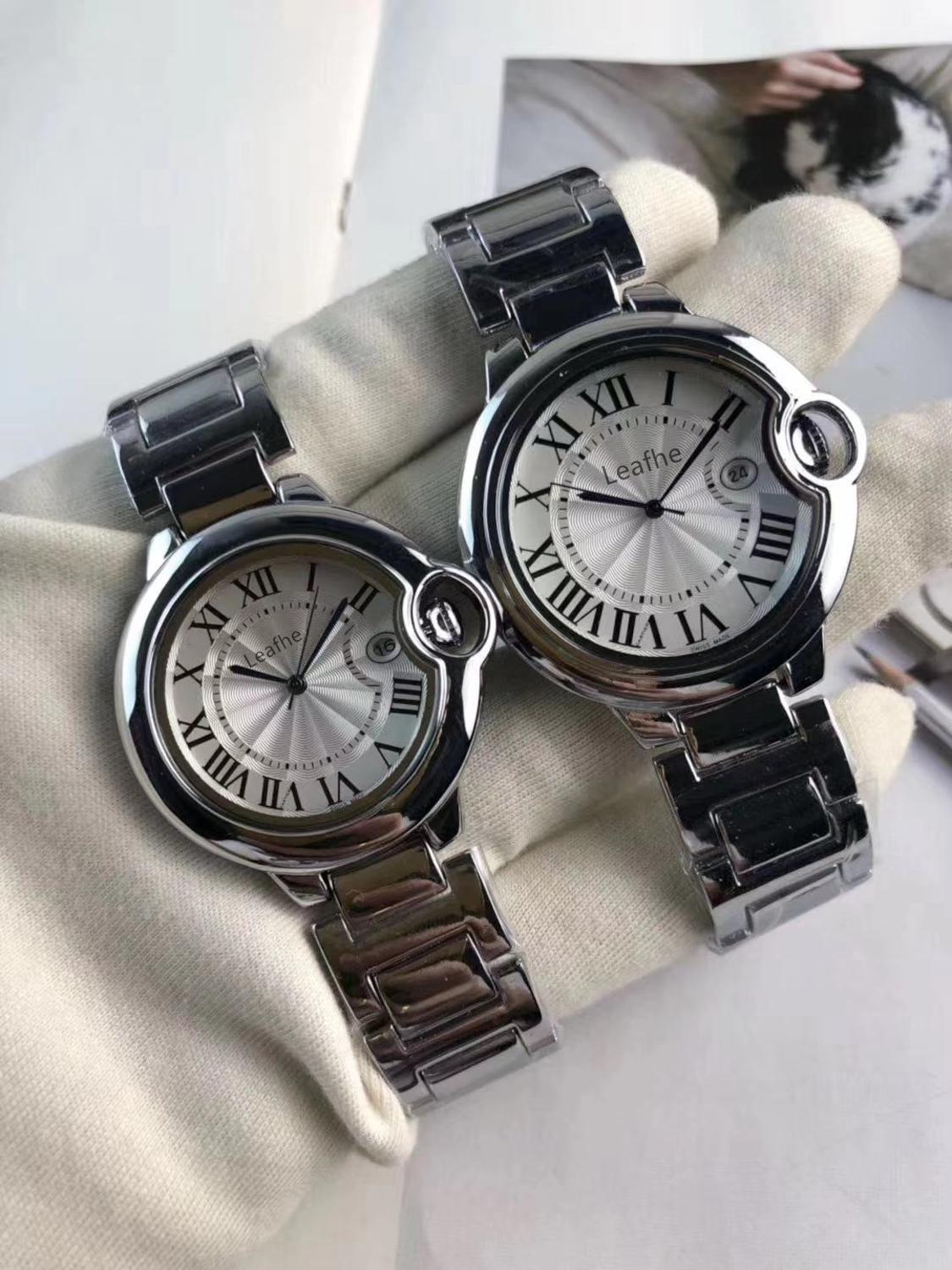 Zilveren roestvrij staal merkhorloge quartz polshorloge dameshorloges beroemde vrouwelijke klok montre femme reloj: Zilver 36mm