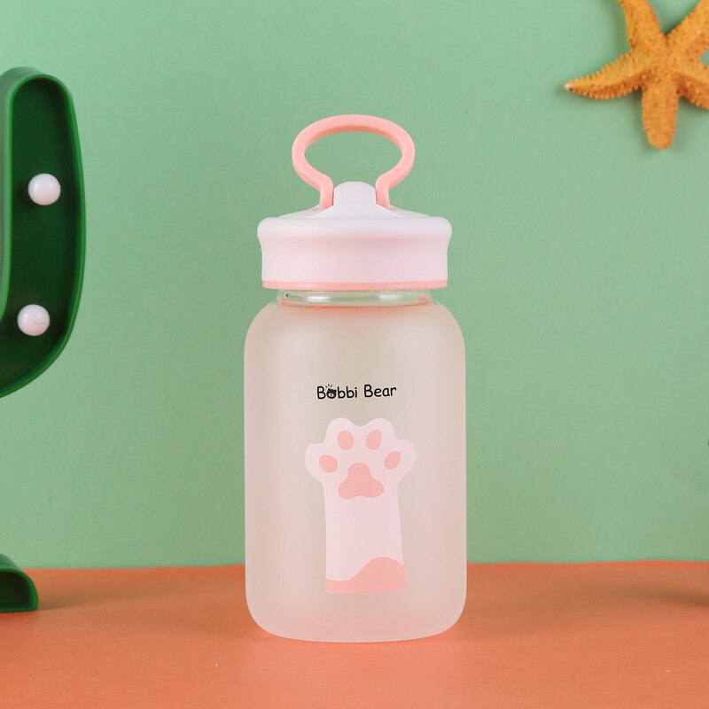 Botella de agua de silicona con forma de pata de gato, vasos bonitos, respetuosos con el medio ambiente: D