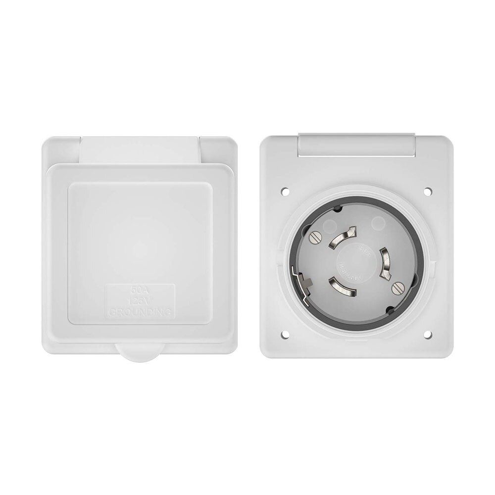 50A 125/250V Power Inlet Receptacle RV Power Twist Lock Inlet with 3 Stainless Steel Marine Shore power inlet for Camper RV