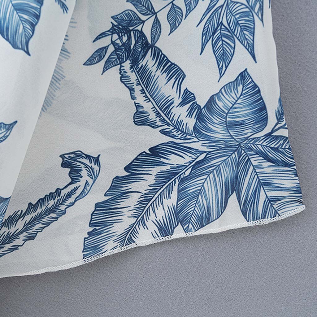 38 # mujeres Boho Floral estampado largo Blusa suelta cárdigan Kimono chal Boho camisa tipo pareo para la playa prendas de vestir Blusa Mujer femenino