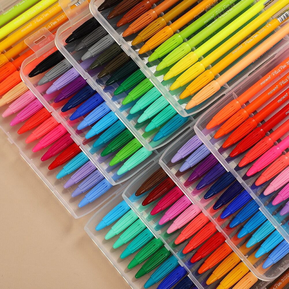 JIANWU Monami 3000 puls 48 farben/Kasten Aquarell Stift einstellen Schüler Farbe Skizze Stift Süssigkeit Farben 0,4mm Haken linie Stift Kunst Liefert