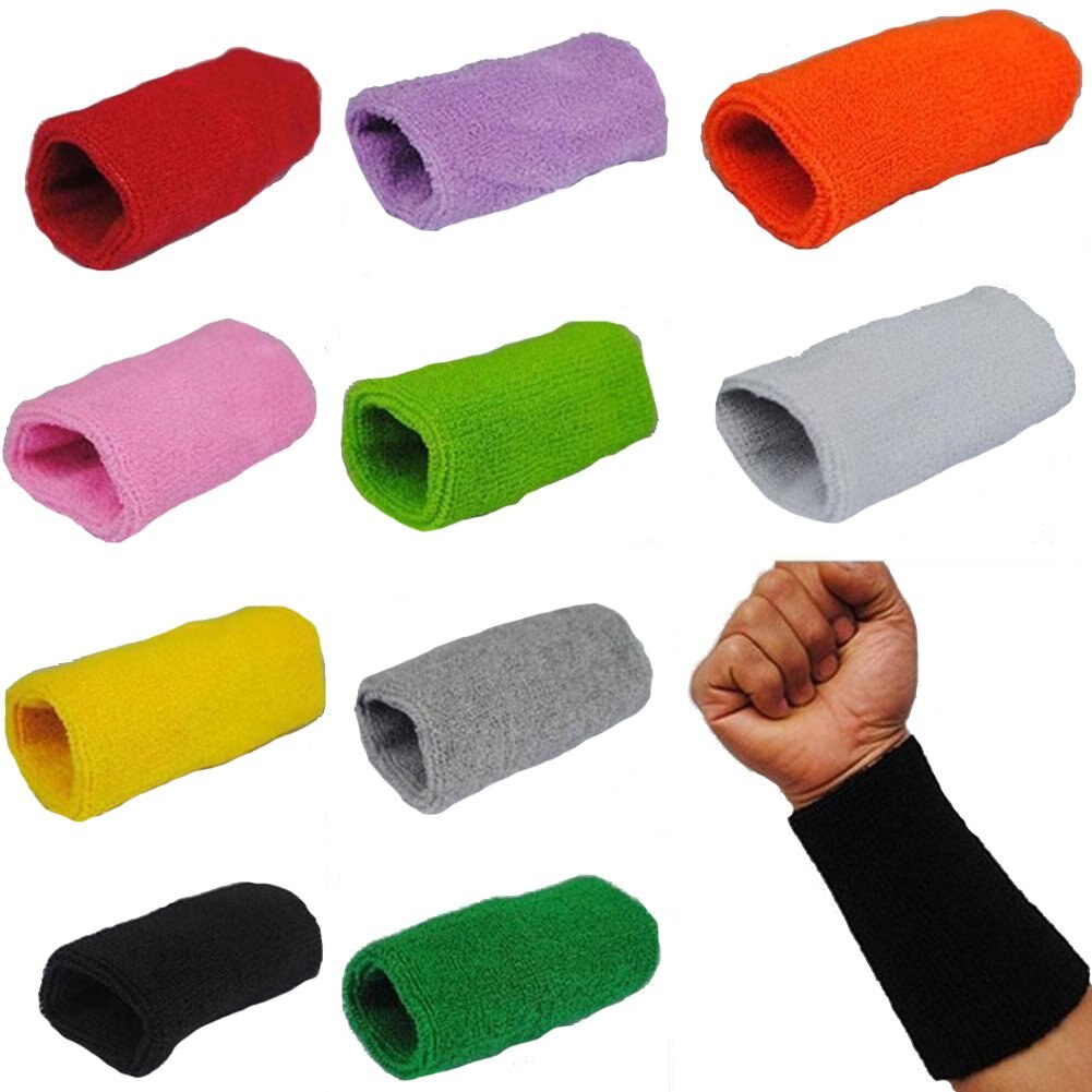 15cm Unisex Cotton Wristbands prevent sweating solid Wrist Band Bands Sweatbands Unisex Sweat Band for Sport Tennis Basketball