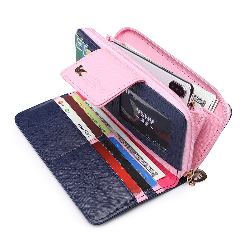 Women Leather Wallet Women's Clutch Bag Hasp Wallet Zipper Long Purses Card Holder Bolsa Feminina