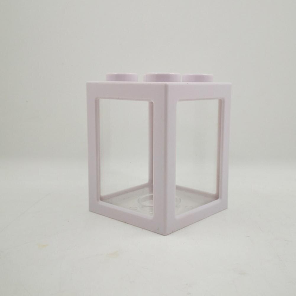 LanLan Stacking Ecological Bucket Mini Fish Tank Algae Ball Spider Box Small Mini Reptile Row Cylinder: white