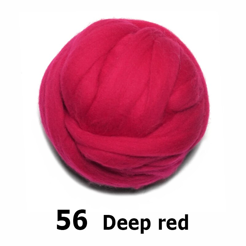 handmade Wool Felt for felting 50g Deep red Perfect in Needle Felt 56#
