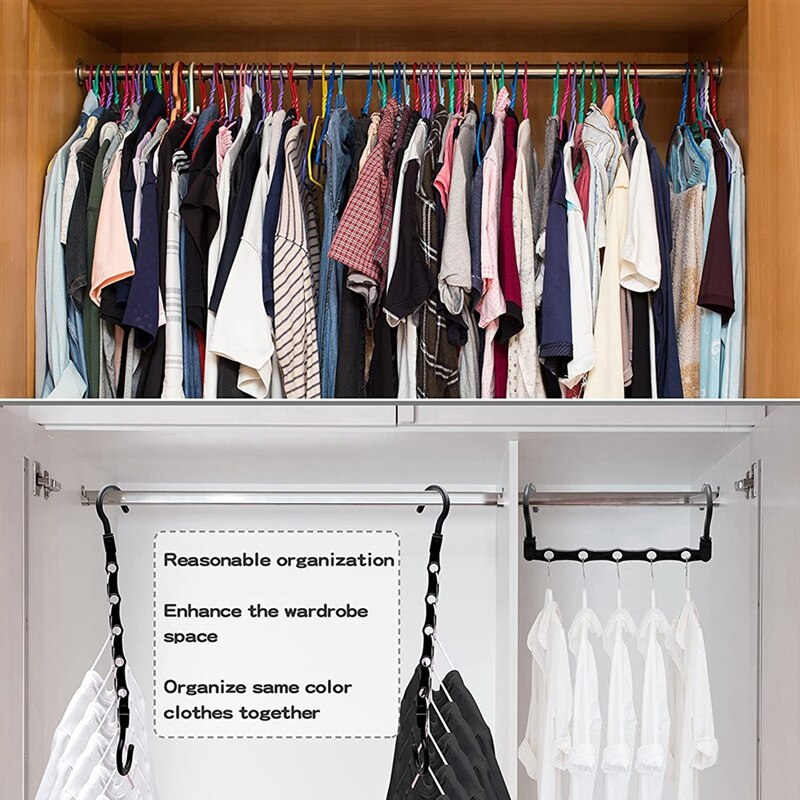 Nieuw Closet Organizer Sterker Kast Organisatoren En Opslag Kleerhanger Met 5 Gaten Closet Opslag Voor Zware Kleren