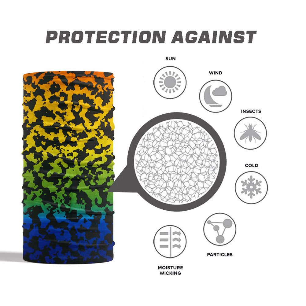 Pañuelo colorido estampado para mujer, pañuelos de verano para exteriores, bufanda protectora solar para ciclismo, protector facial a prueba de polvo, cubierta para el cuello, polaina