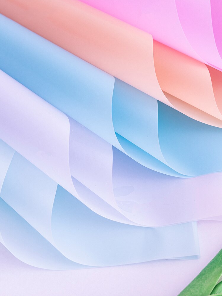20 Stks/pak Mist Papieren Bloem Inpakpapier Bloem Diy Materiaal Doorschijnend Effen Kleur Waterdichte Koreaanse Bloem Inpakpapier