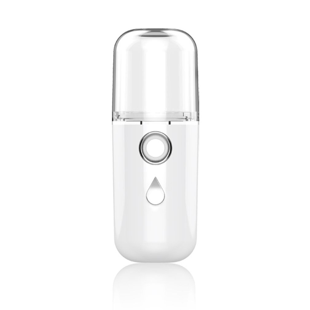 Nano spray hydratatie-instrument, mini draagbare oplaadbare handzame gezichtsstomer, schoonheidsbevochtiger: Wit