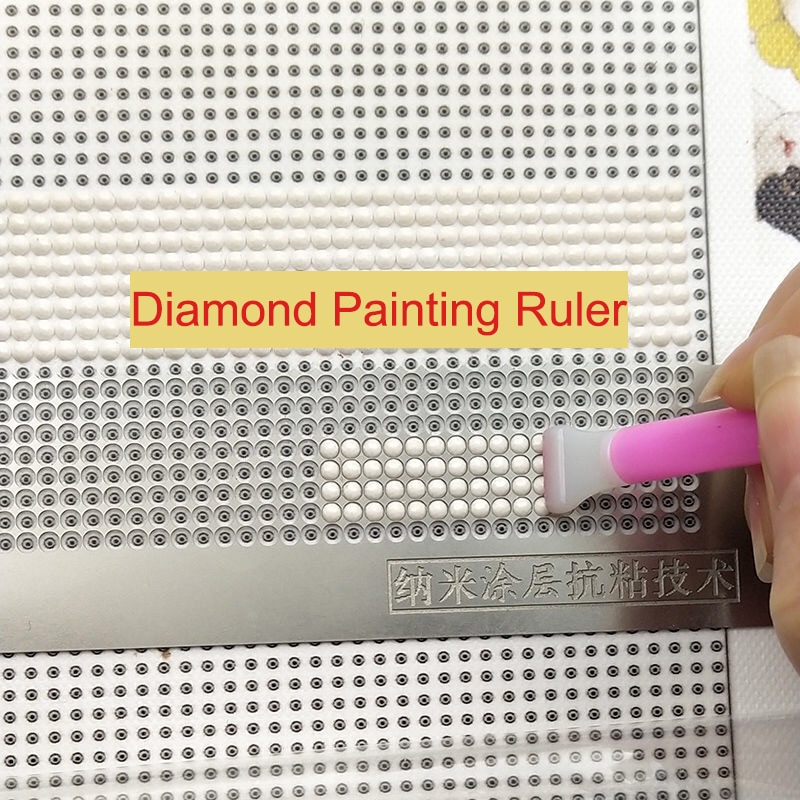 Diamond Painting Drawing Ruler Dot Drill 5D DIY Diamond Embroidery Mesh Ruler Stainless Steel Ruler Tools