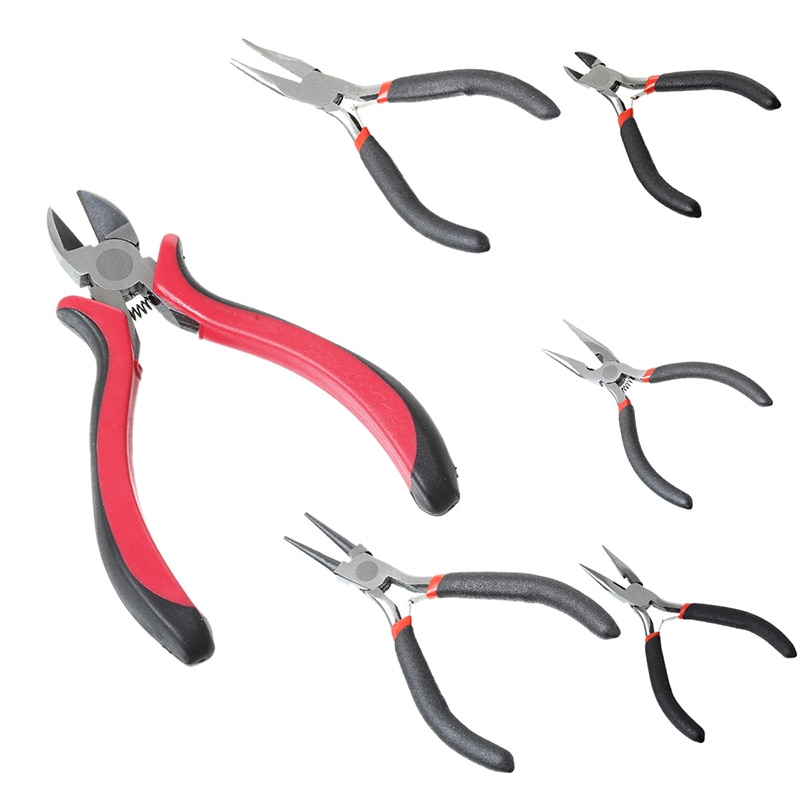 Jewellery Making Tools Beading Pliers Cutter Round Flat Wire Side Cutters Kit Set DIY Craft Tool 1Pcs Long Needle&Round Nose