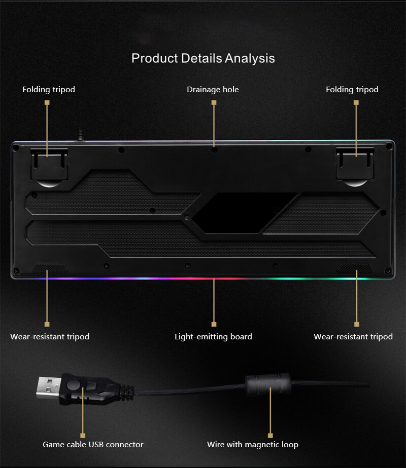 Teclado Gamer Gaming Toetsenbord 87Key Gaming Mechanische Toetsenbord Kleurrijke Backlight Toetsenbord Game Accessoires Клавиатура