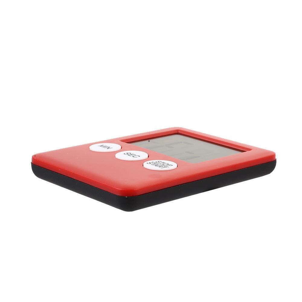 Super Thin LCD Digital Screen Kitchen Timer Square Cooking Count Up Countdown Alarm Sleep Stopwatch Temporizador Clock: Red
