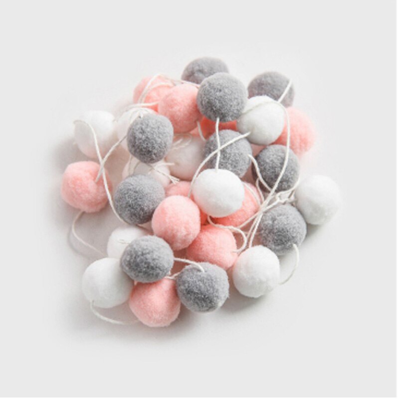 2.3M Babykamer Decoratie Macaron Gekleurde Haar Bal Kids Meisjes Decor Tent Beddengoed Bumpers Party Hanger Muur Opknoping Accessoire: Pink White Grey
