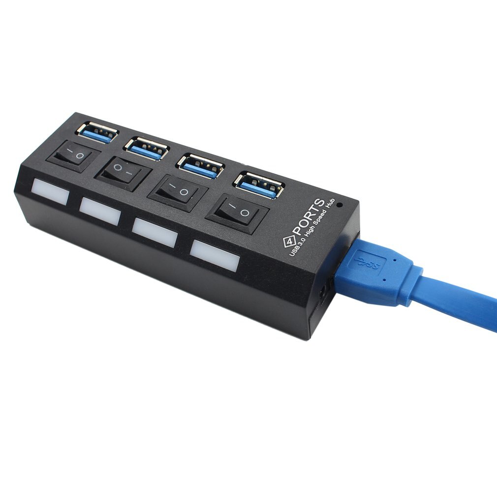 Usb Hub 3.0 4/7 Poorten Micro Usb 3.0 Hub Splitter Met Power Adapter Usb Hab High Speed 5Gbps Usb splitter 3 Hub Voor Pc