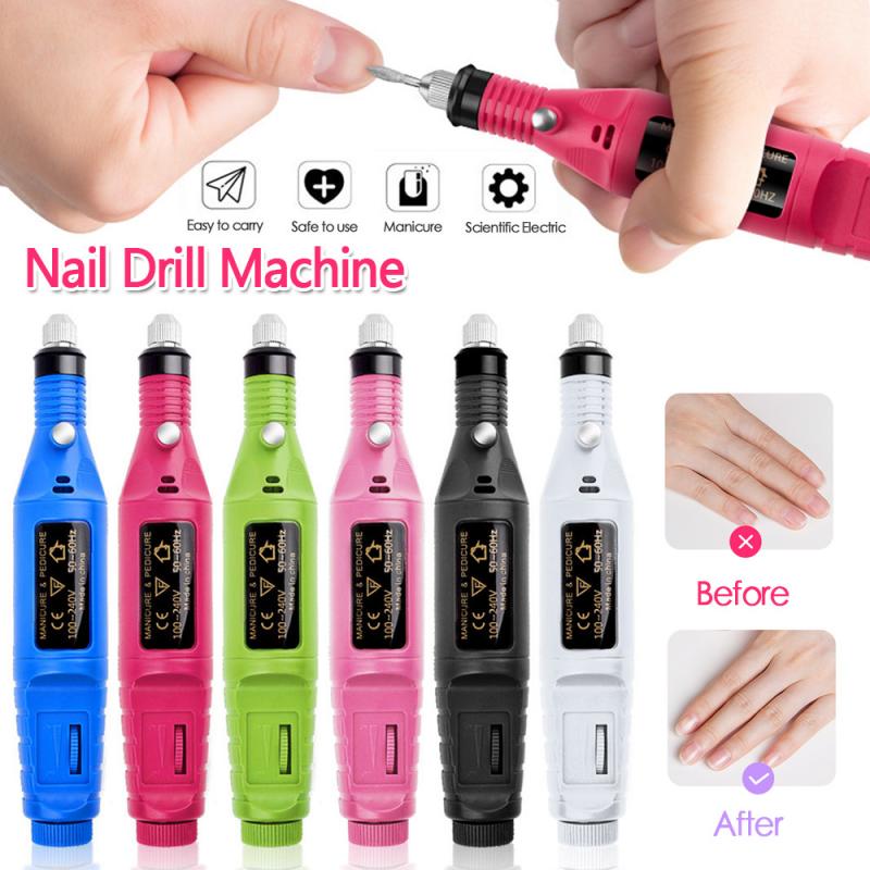1Set Elektrische Nagel Boormachine Pen Apparaat Voor Manicure Frezen Elektrische Nail Sander Pedicure Manicure Gereedschap Kit