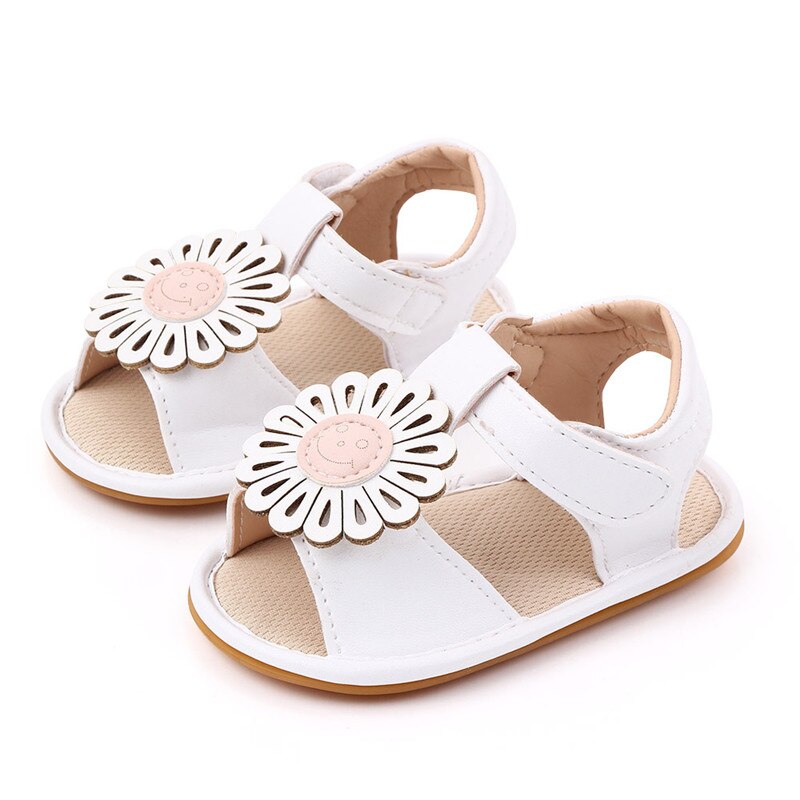 Baby Girls PU Sandals Lovely Flower Baby Shoes Soft Sole Breathable Toddler Footwear Girls Princess Shoes