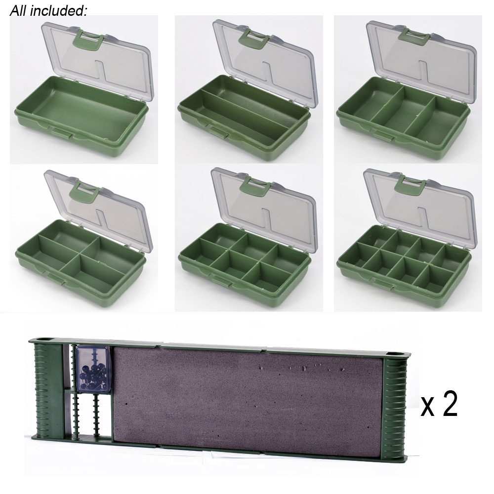 Large Complete Carp Fishing Tackle Box System + 8 Bit Boxes Carp Coarse Fishing Tackle