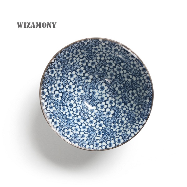 1 stks WIZAMONY 50 ML Handgeschilderde Theekopje Thee Set Blauw en Wit Chinese Celadon Porselein: Rood