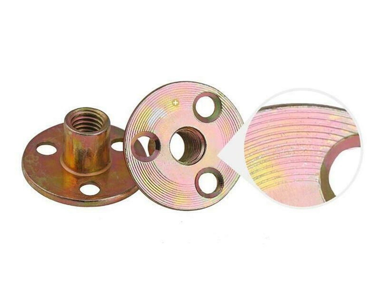 2Pcs M8 M10 Kleur-Plated Zink Ijzeren Plaat Moer Paar Lock Moer Drie-Gat Moer