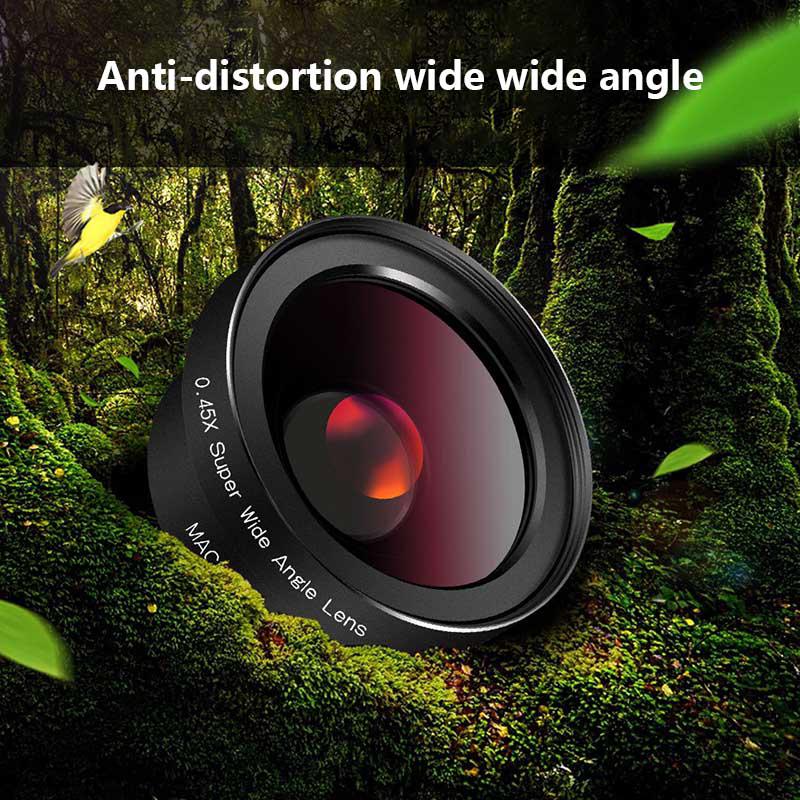 Yiwa – objectif de téléphone HD à grande ouverture, grand Angle 0,45 x et Macro 15x, 2 en 1, pour iPhone, Samsung r35
