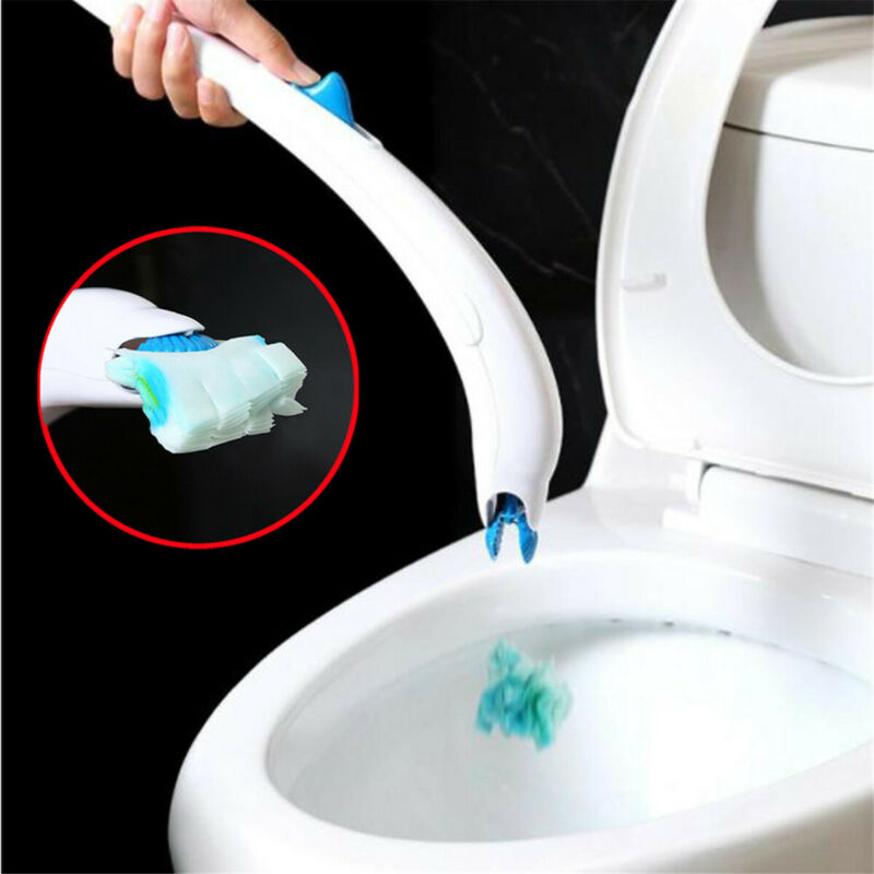 Engangs børstehoved toiletbørste og holder sæt skål badeværelse rengøringssæt