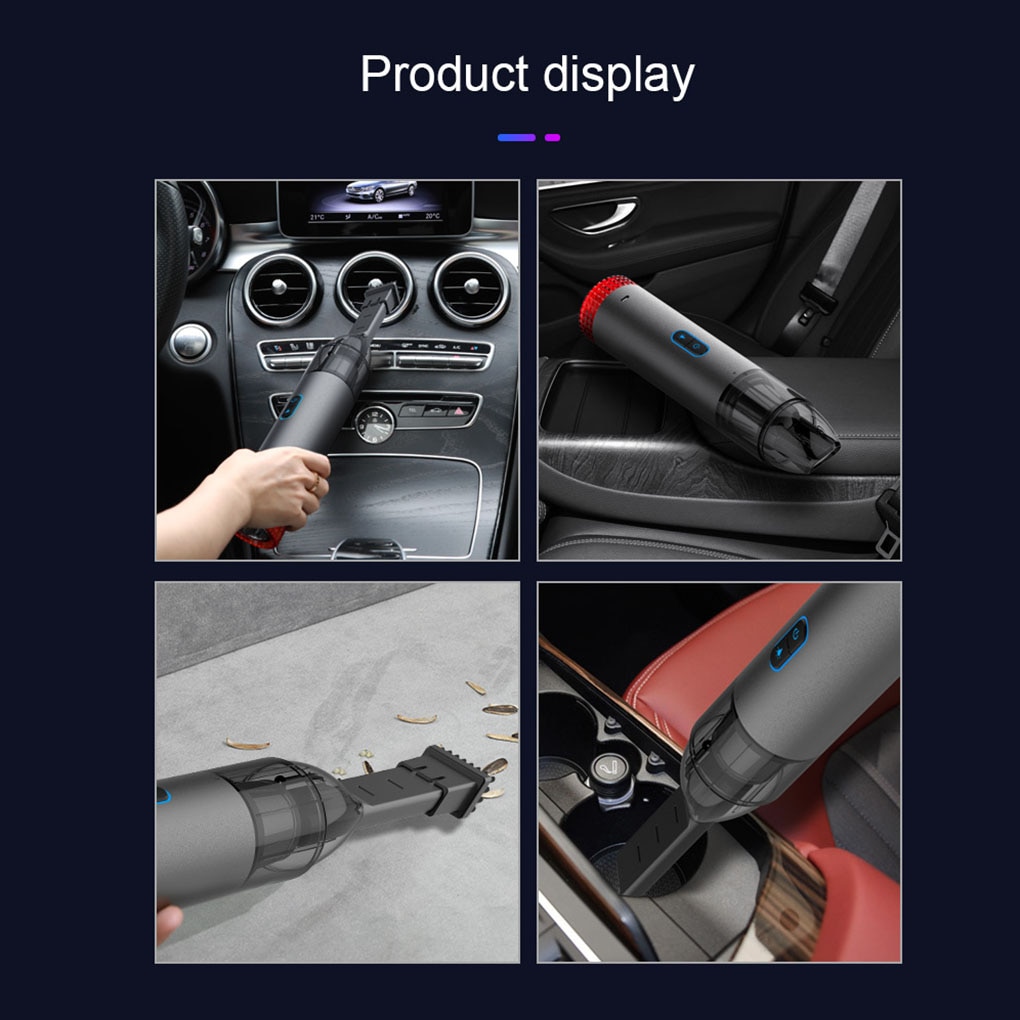 Car Vacuum Cleaner Portable Wireless Handheld Auto Vacuum Cleaner Robot for Car Interior & Home & Computer Cleaning
