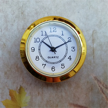 20PCS Plastic 39MM Built - in Clock Insert QUARTZ CLOCK FIT-UP/Insert Gold Trim DIY Clock Head