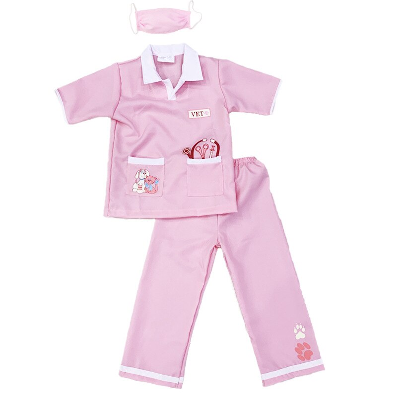 Umorden Purim Carnaval Party Halloween Kostuums Blauw Roze Pet Dierenarts Arts Kostuum Voor Meisjes