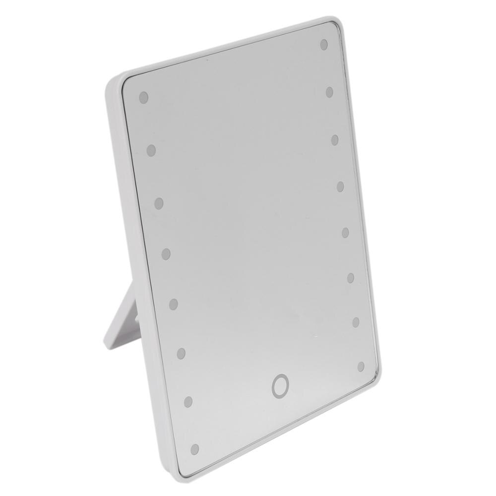360 Degrees Rotation Makeup Mirror 16/22 LED Adjustable Touch Screen Cosmetic Beauty Desktop Vanity Table Stand Mirrors: White 16 LED Mirror