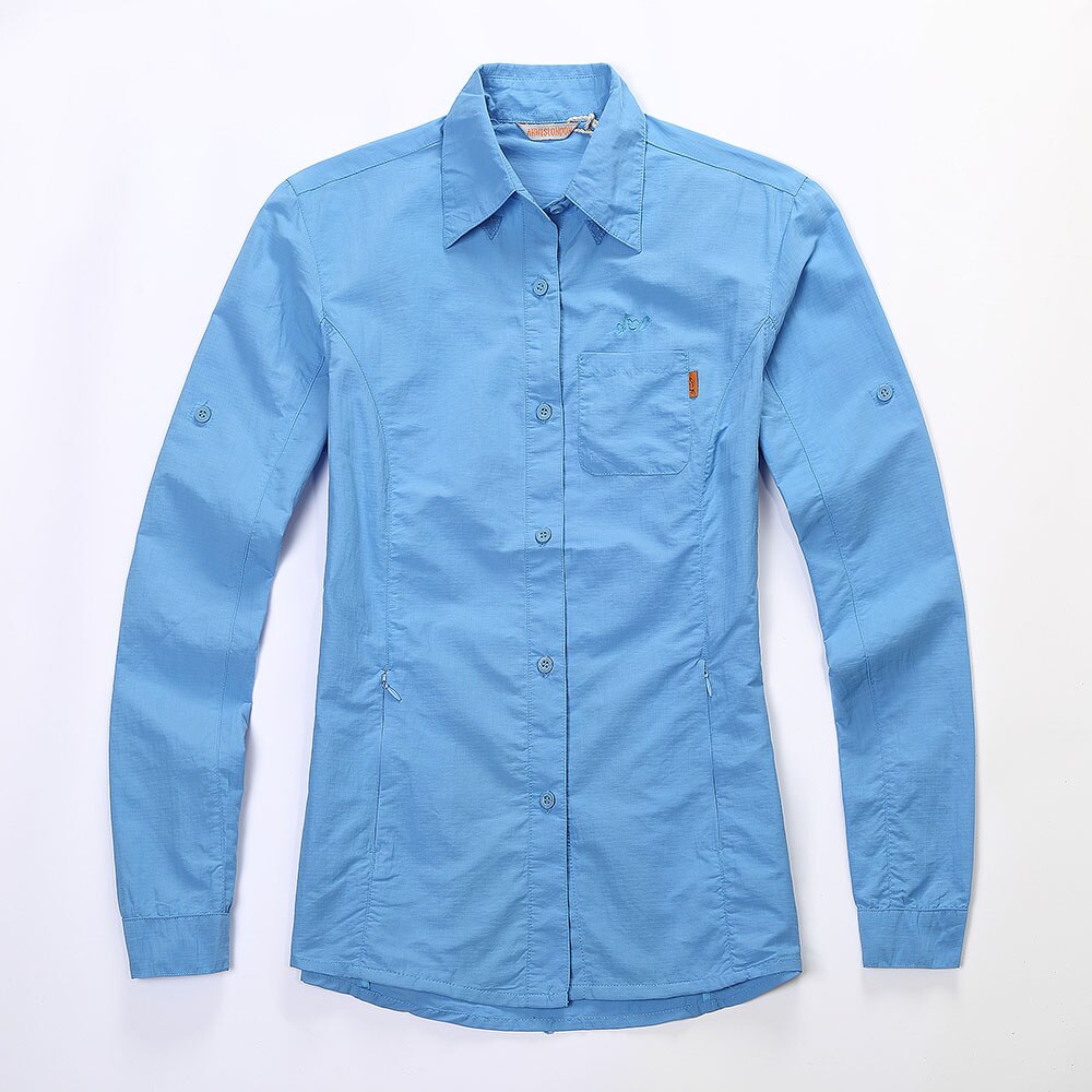 Vrouwen Vissen Shirt Lange Mouw Outdoor Shirt Upf 45 Vissen Shirts Ademend Camisa De Hombre Para Pesca Vissen Zon shirt: Blue / USA Size L