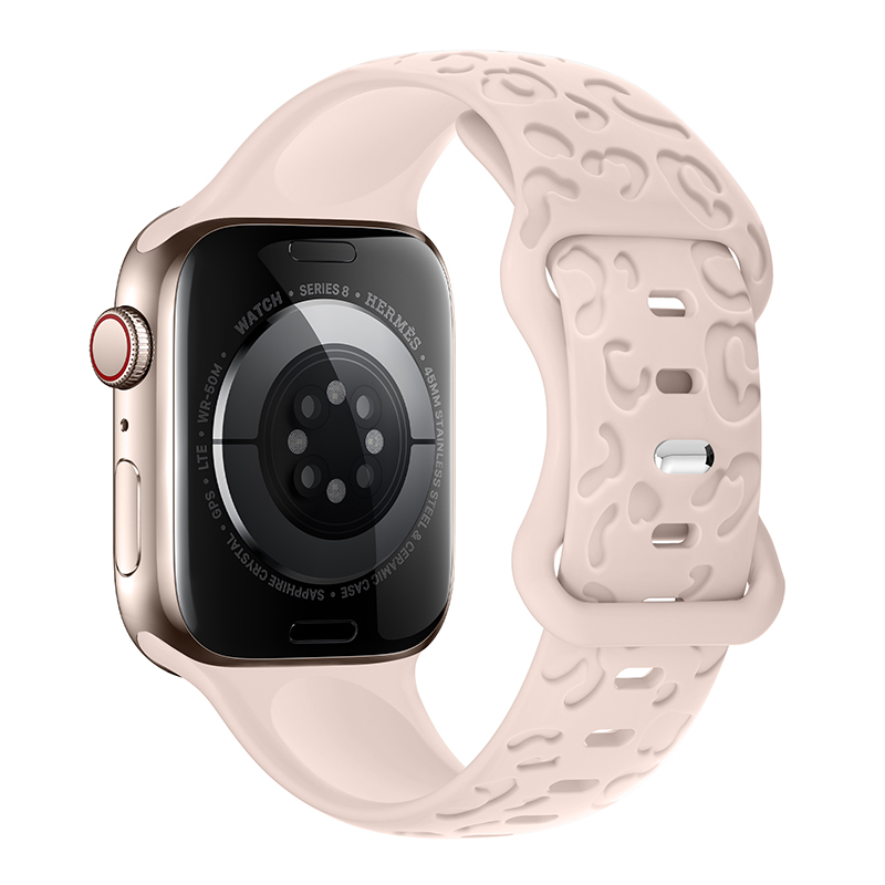 Rem til apple watch-rem 45mm 44mm 42mm 41mm 40mm 49mm 38mm 40 mm graveret correa-rem iwatch-serien ultra 7 se 3 6 8 5 4: Lyserød hvid / 20mm