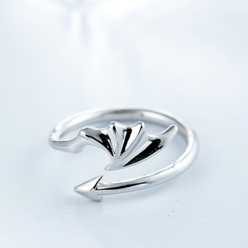Sole Memory Devil Wings, bonito carácter de personalidad, Plata de Ley 925, anillos de apertura de tamaño variable para mujer, SRI268