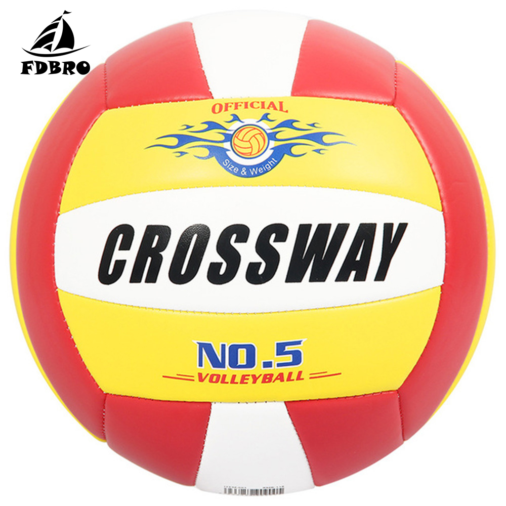 FDBRO Size5 PU Volleyball Match Volleyball Ball Indoor&Outdoor Training Ball Indoor Training Ball Beach Volleyball: Red