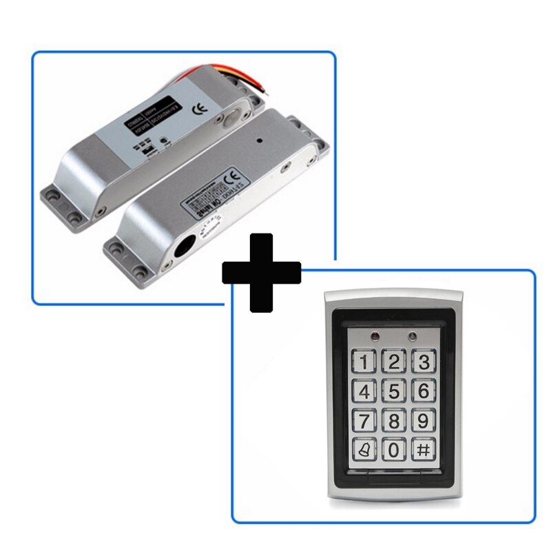 800kg 1800lbs 4 Line Electric Bolt Lock with Door State Detection Output Point and Timer Bolt Lock Fail-safe Electric Lock: kit5